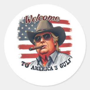 Freiheit für Amerikas Golf Amerikanischer Trump Runder Aufkleber