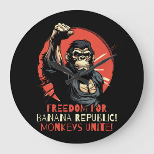 Freiheit für Banana Republik Große Wanduhr