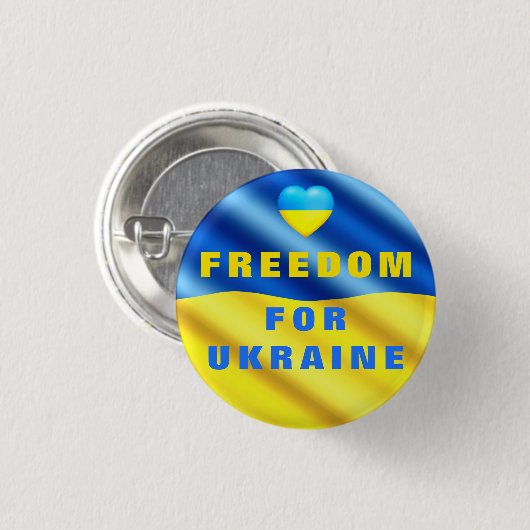 Freiheit für die Ukraine - Flag-Button - Unterstüt Button (Vorne & Hinten)