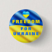Freiheit für die Ukraine - Flag-Button - Unterstüt Button (Vorderseite)