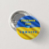 Freiheit für die Ukraine - Flag-Button - Unterstüt Button (Vorne & Hinten)