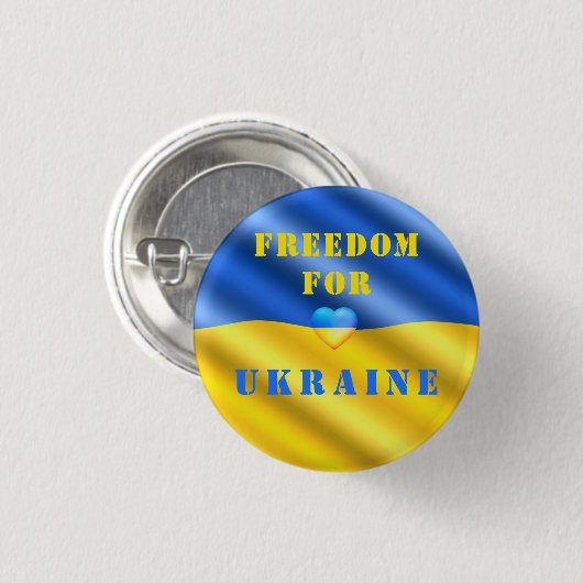 Freiheit für die Ukraine - Flag-Button - Unterstüt Button (Vorne & Hinten)