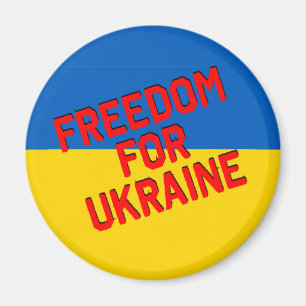 FREIHEIT FÜR UKRAINE mit Flagge Magnet