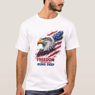 Freiheit geht tief Patriotischer USA-Stolz Aufkleb T-Shirt