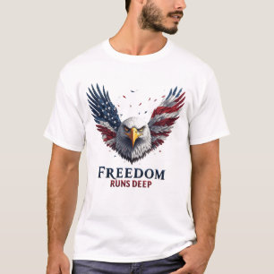 Freiheit geht tief Patriotischer USA-Stolz Aufkleb T-Shirt