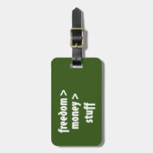 Freiheit > Geld > Stoff Gepäckanhänger (Vorderseite vertikal)