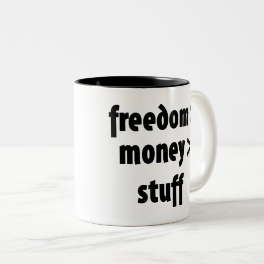 Freiheit > Geld > Stoff Zweifarbige Tasse (VorderseiteRechts)