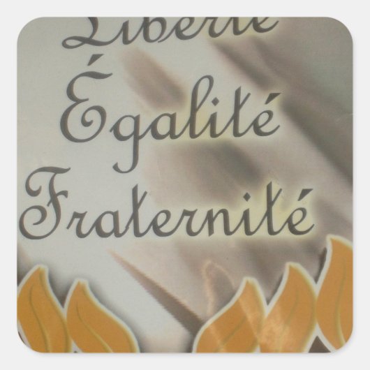 Freiheit, Gleichheit, Brüderlichkeit: Zukunft Blüh Quadratischer Aufkleber (Vorderseite)