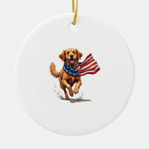 Freiheit Golden Retriever Vintage Gravur Shirt Keramik Ornament