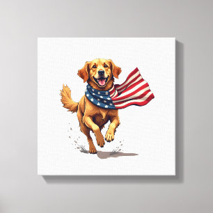 Freiheit Golden Retriever Vintage Gravur Shirt Leinwanddruck