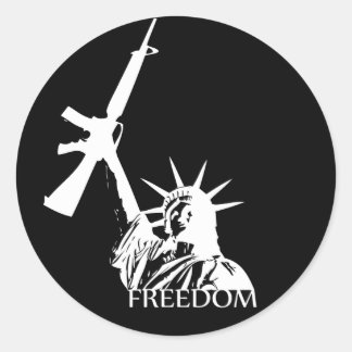Freiheit - Got Waffen? (Große Dunkelheit) Runder Aufkleber