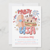 Freiheit GRILLEN 4. Juli Party Einladung (Vorderseite)