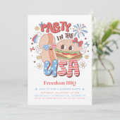 Freiheit GRILLEN 4. Juli Party Einladung (Stehend Vorderseite)