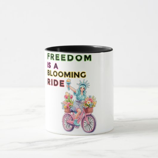 Freiheit in Bloom Lady Liberty auf einem Blume Bik Tasse (Zentrum)