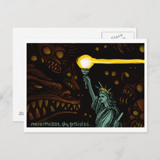 Freiheit in der Dunkelheit, doch sie beharrte Postkarte (Vorne/Hinten)