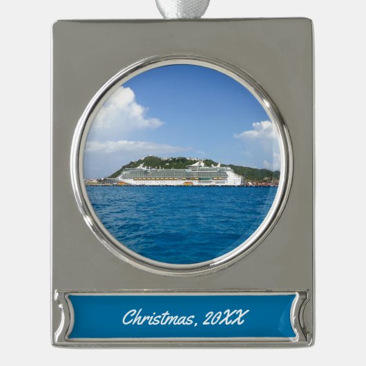 Freiheit in der karibischen Gewohnheit datiert Banner-Ornament Silber (Vorderseite)