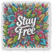 Freiheit in lebendigen Blumendesigns Aufkleber (Vorderseite)