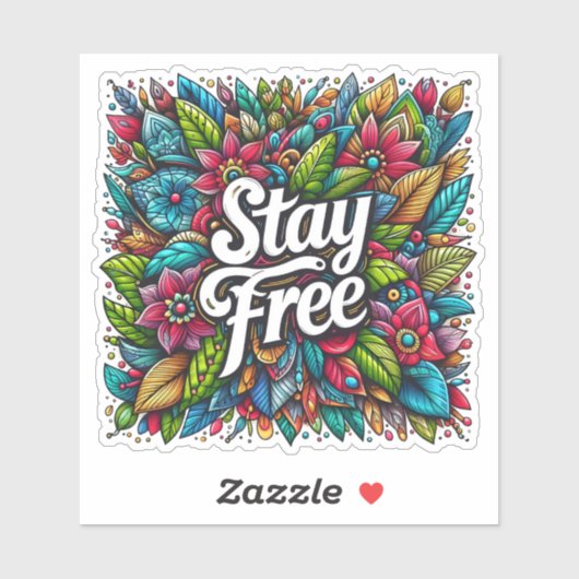 Freiheit in lebendigen Blumendesigns Aufkleber (Blatt)