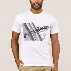 Freiheit in metallischem Silber-Effekt in Ketten g T-Shirt