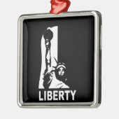 Freiheit in Schwarzem u. im Weiß Silbernes Ornament (Links)