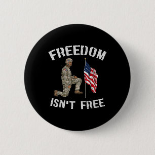 Freiheit ist Amerikas Fahne Veteran Memoria Button