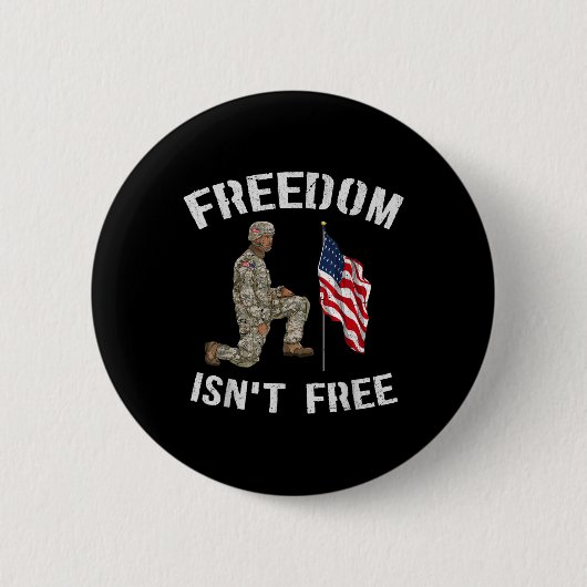 Freiheit ist Amerikas Fahne Veteran Memoria Button (Vorderseite)