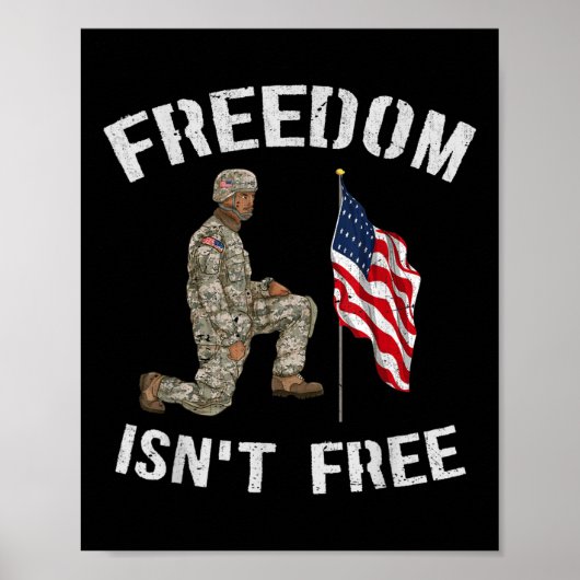 Freiheit ist Amerikas Fahne Veteran Memoria Poster (Vorne)