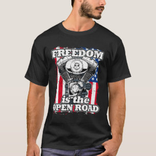 Freiheit ist die offene Straße amerikanische Flag T-Shirt