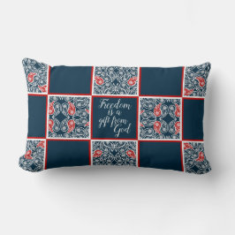 "Freiheit ist ein Geschenk Gottes" Paisley Pillow Lendenkissen