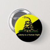 Freiheit ist ein menschlicher rechter Knopf Button (Vorne & Hinten)