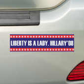 Freiheit ist eine Dame. Hillary'08 Autoaufkleber (Auf Auto)