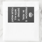 Freiheit ist gefährdet rechteckiger aufkleber (Tasche)