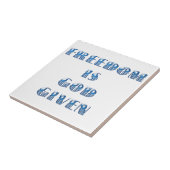 Freiheit ist Gott gegeben, blau Fliese (Seite)