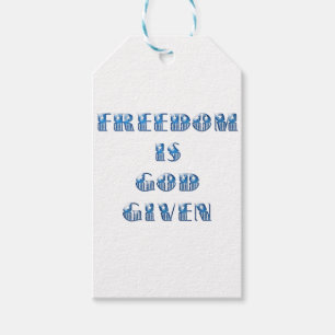 Freiheit ist Gott gegeben, blau Geschenkanhänger