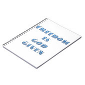 Freiheit ist Gott gegeben, blau Notizblock (Linke Seite)