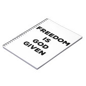 Freiheit ist Gott gegeben Notizblock (Linke Seite)