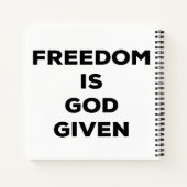 Freiheit ist Gott gegeben Notizblock (Rückseite)