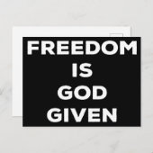 Freiheit ist Gott gegeben Postkarte (Vorne/Hinten)