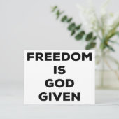 Freiheit ist Gott gegeben Postkarte (Stehend Vorderseite)