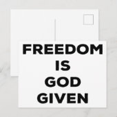 Freiheit ist Gott gegeben Postkarte (Vorne/Hinten)