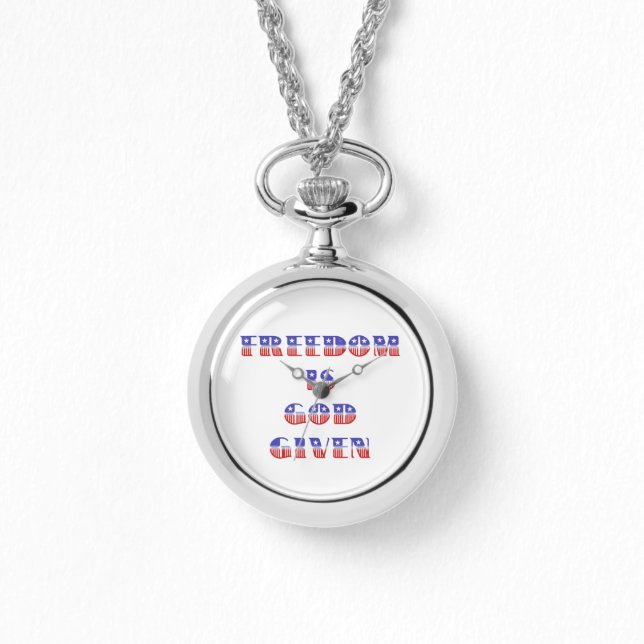 Freiheit ist Gott gegeben, rot weiß und blau Armbanduhr (Vorderseite)