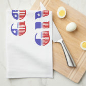 Freiheit ist Gott gegeben, rot weiß und blau Geschirrtuch (Viertel Falte)