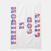 Freiheit ist Gott gegeben, rot weiß und blau Geschirrtuch (Vertikal)