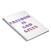 Freiheit ist Gott gegeben, rot weiß und blau Notizblock (Rechte Seite)