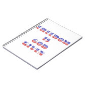 Freiheit ist Gott gegeben, rot weiß und blau Notizblock (Linke Seite)