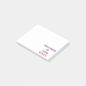 Freiheit ist Gott gegeben, rot weiß und blau Post-it Klebezettel (angewinkelt)