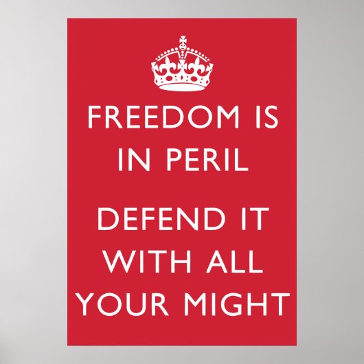Freiheit ist in Gefahr, sie mit all Ihrer Kraft zu Poster (Vorne)