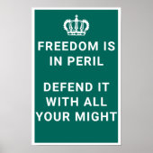 Freiheit ist in Gefahr Vintag für Großbritannien Poster (Vorne)
