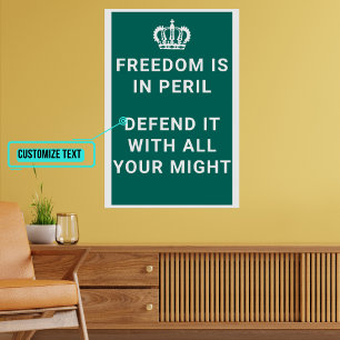 Freiheit ist in Gefahr Vintage britisch Poster