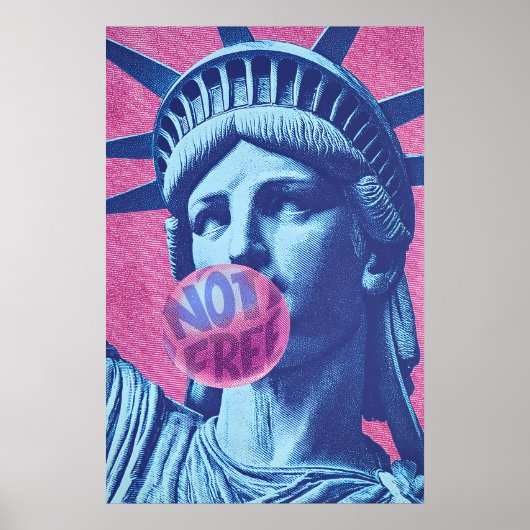 Freiheit ist kein Freier Retro Pop Freiheitsstatue Poster (Vorne)